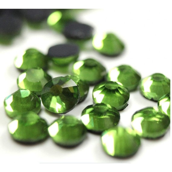 BrillaBenny 1400 Strass TERMOADESIVI Verde Peridot Chiaro DmC MC Quality  Adesivi HOTFIX Rhinestone Hot Fix Glass Green